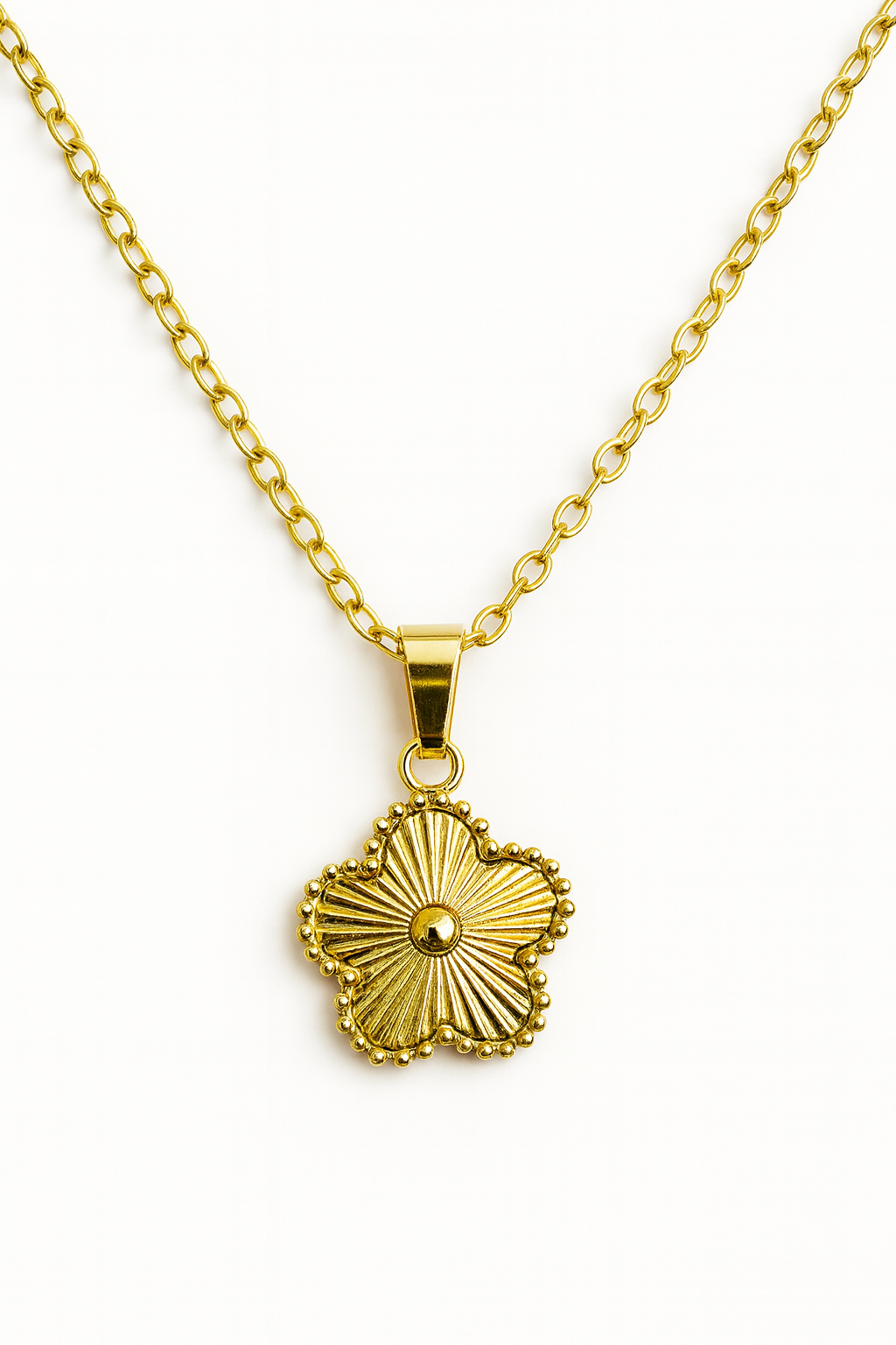 Gold Floral Pendant Set
