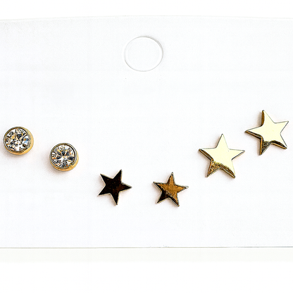 Crystal & Star Stud Set