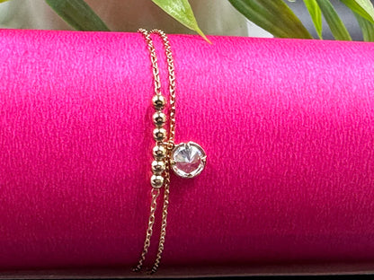 SLEEK CHAIN BRACELET WITH SOLITARE